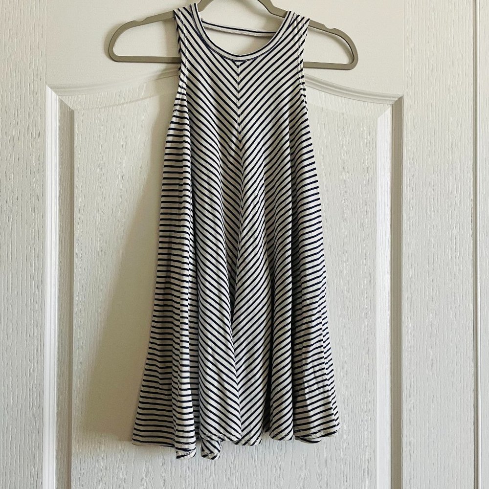 Tucker & Tate 100% Cotton Nautical Striped A-line Girls Dress Size S (7/8)